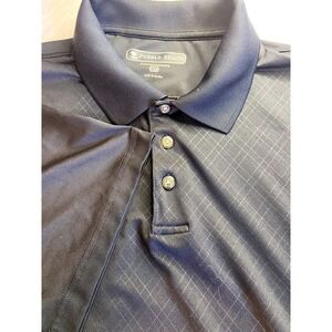 Pebble Beach Performance XXL Black Diamond Grid Short Sleeve Golf Polo Shirt